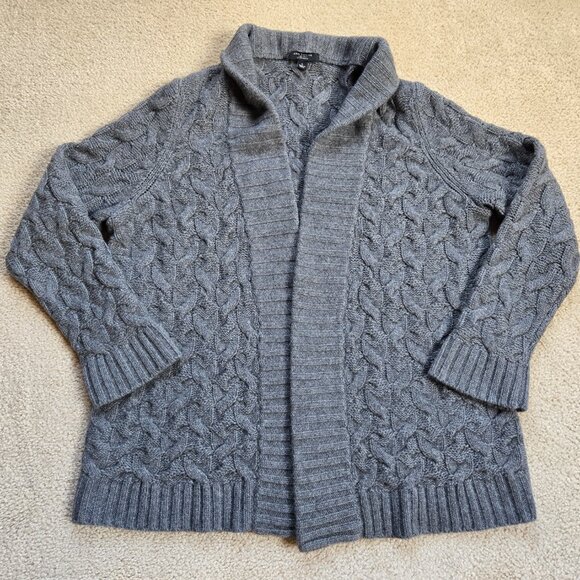 Ann Taylor 100% Cashmere Thick Chunky Cable Cardigan Sweater - Picture 8 of 9
